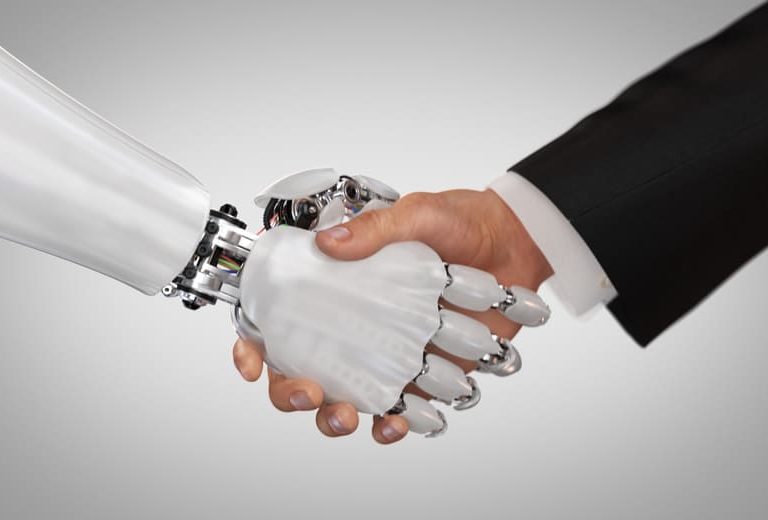 robot and human handshake 768x520