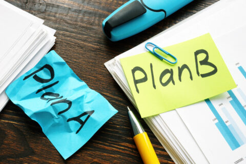 Time for Plan B in business concept. A crumpled piece of paper with the words Plan A.