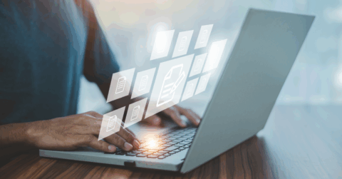 Man viewing documents and epayslips online