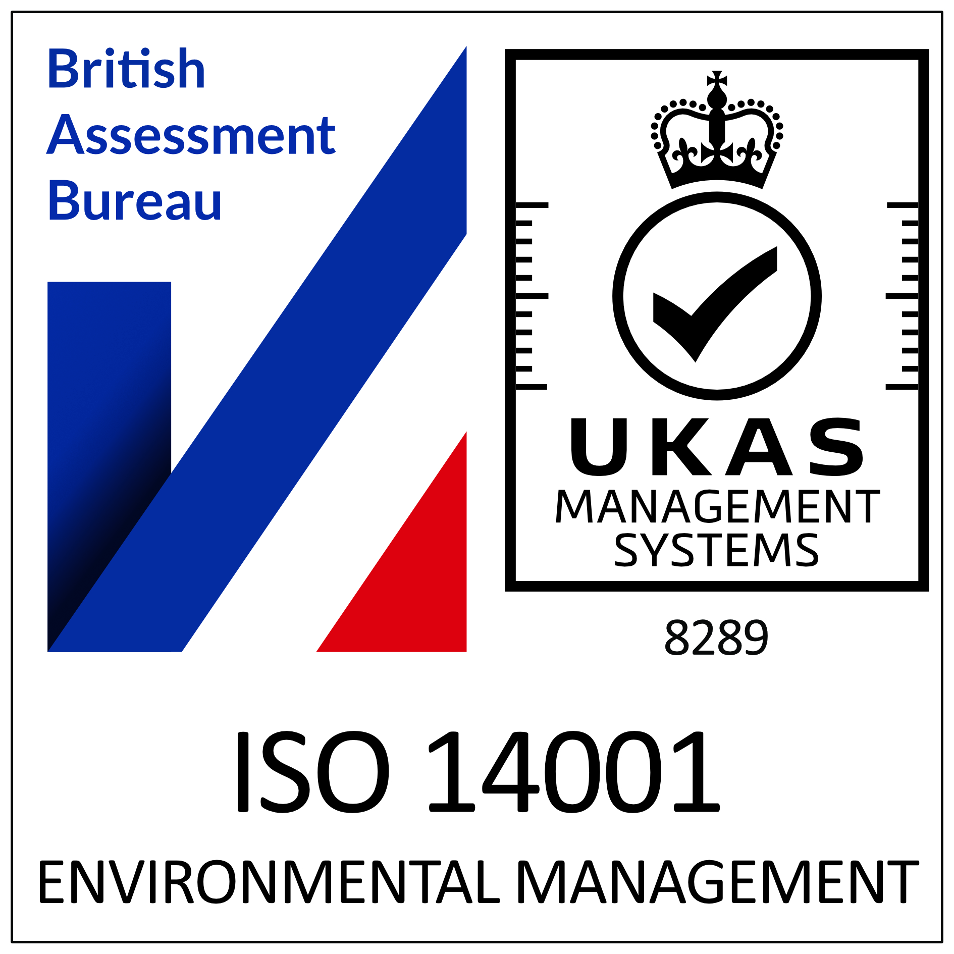 ISO 14001 CMYK Accreditation Logo Print White 230123