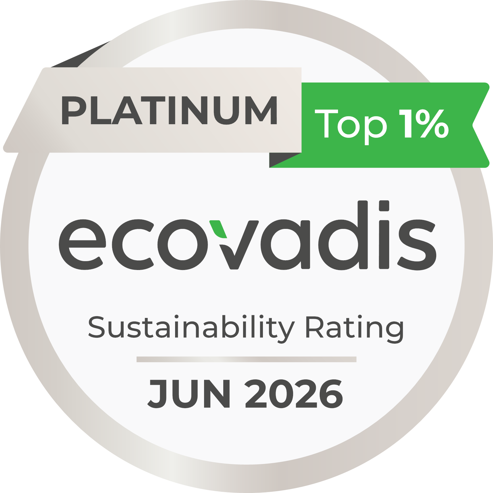 EcoVadis Platinum Medal 0626